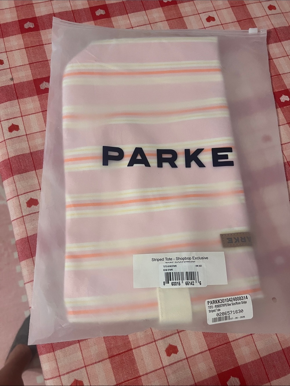 Parke Small Rose Stripe Tote Bag